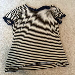 Yellow White and Navy Blue Striped